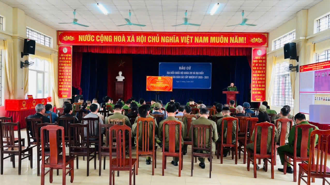 Công an xã Hà Tây tổ chức Hội nghị triển khai công tác bảo đảm an ninh trật tự phục vụ bầu cử